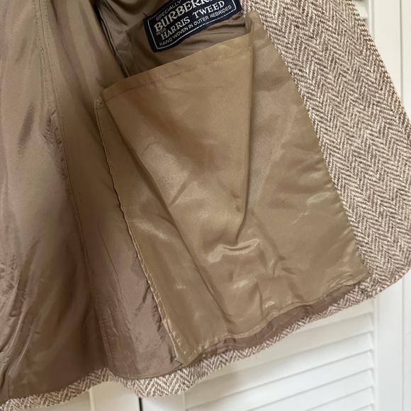 Vintage Burberrys Harris Tweed Jacket Beige Tan Small - Picture 7 of 16